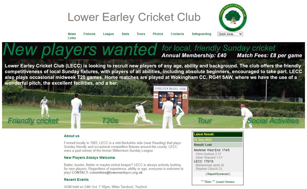 Lower Earley Cricket Club - News