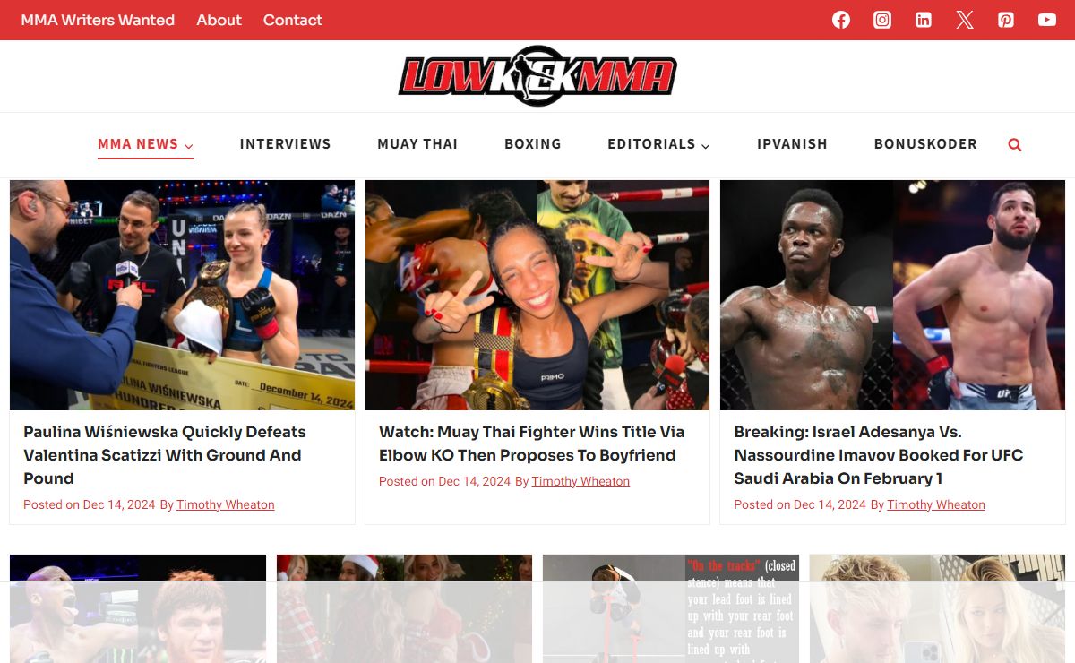 UFC News & MMA News, Results & Exclusives | LowKickMMA