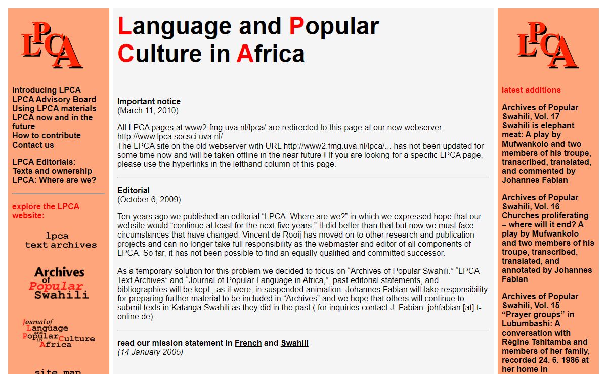 Language and Popular Culture in Africa - Home Page