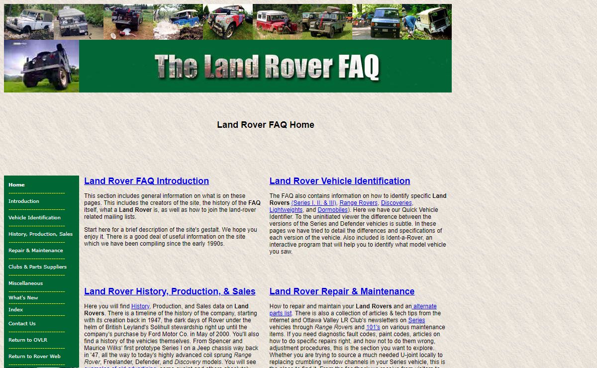 Land Rover FAQ - Frequently Asked Questions - Home