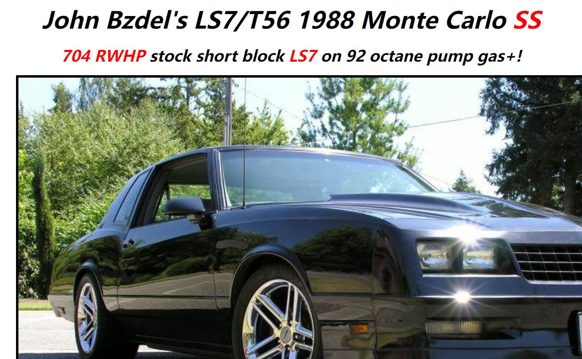 John Bzdel's LS7/T56 1988 Monte Carlo SS