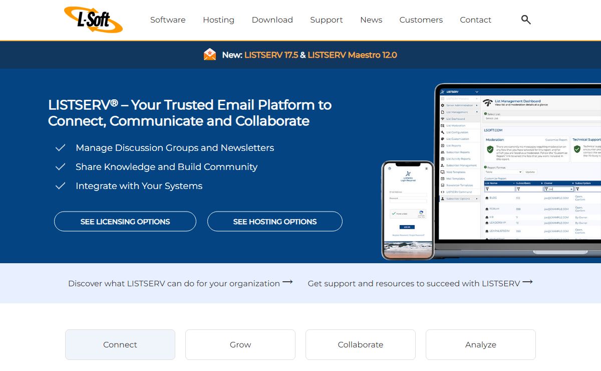 LISTSERV email list software, email marketing software, email list hosting