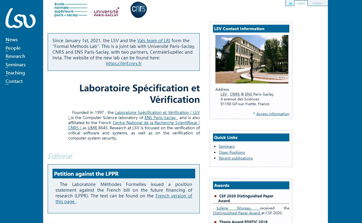 Laboratoire Spécification et Vérification