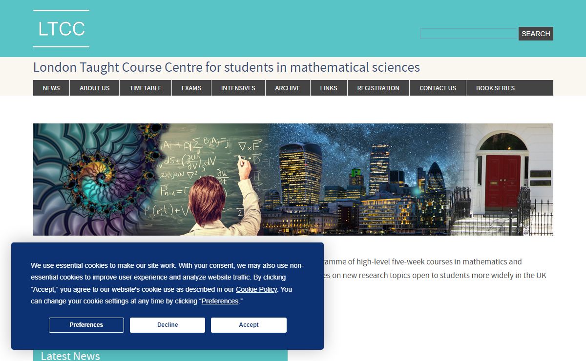 London Taught Course Centre - London Taught Course Centre for students in mathematical sciences