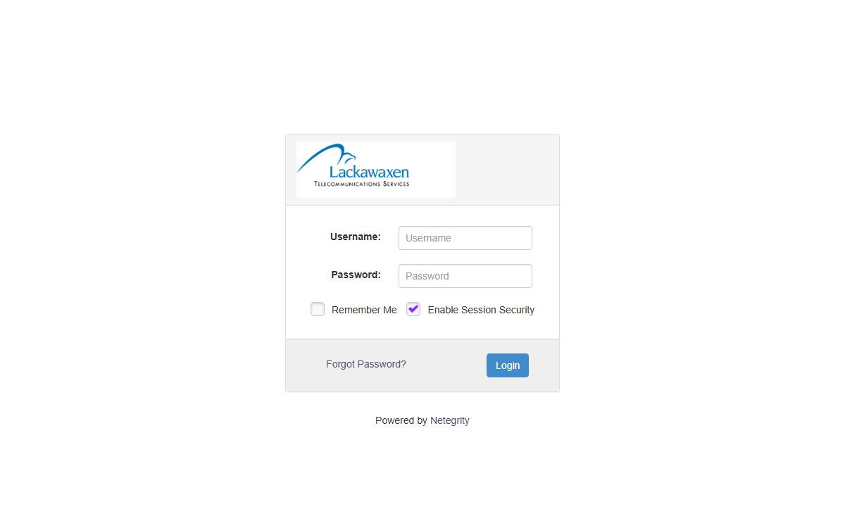 Control Panel - Login