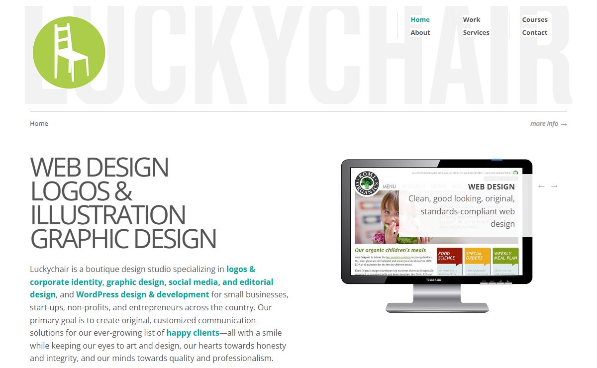 Luckychair : Clean, fresh, custom web design and development, graphic design, logos, and illustration