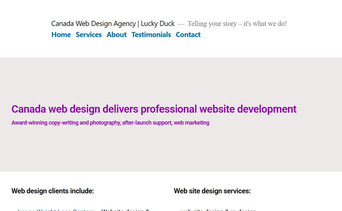 Canada Web Design Agency | Lucky Duck – Telling your story – it's what we do!