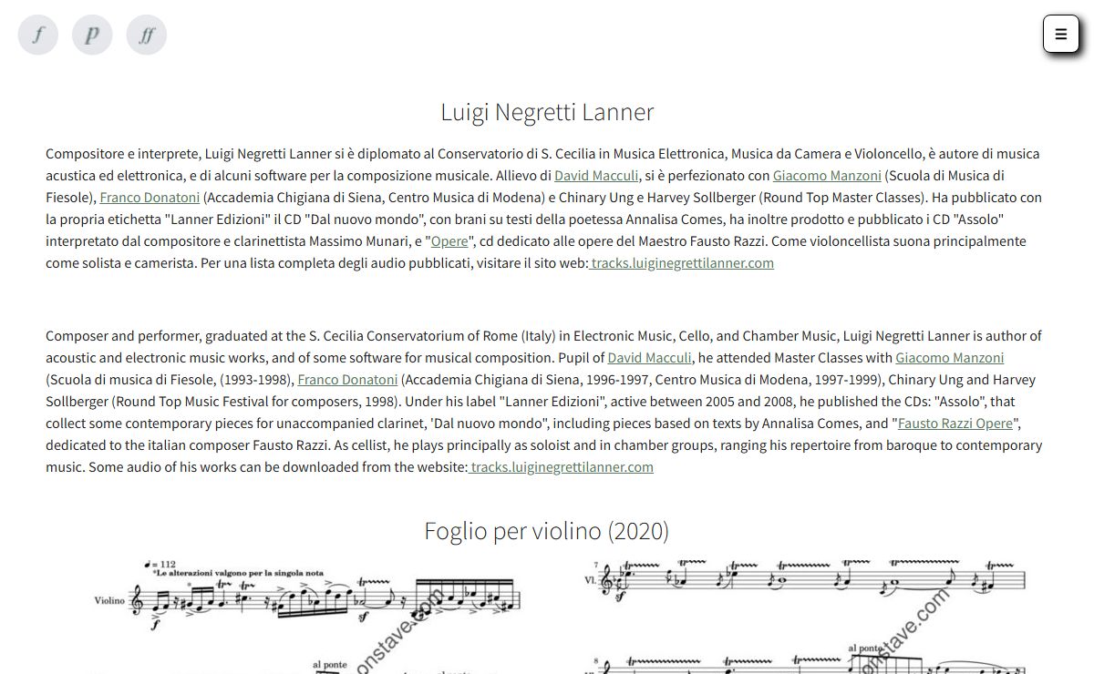Luigi Negretti Lanner - Composer and performer - Luigi Negretti Lanner