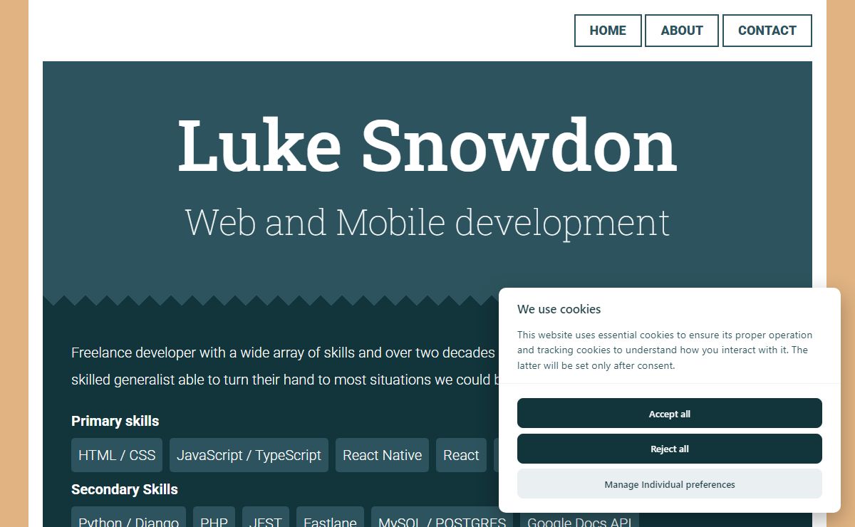 Luke Snowdon - Web and app developer - Luke Snowdon - Web and Mobile developer