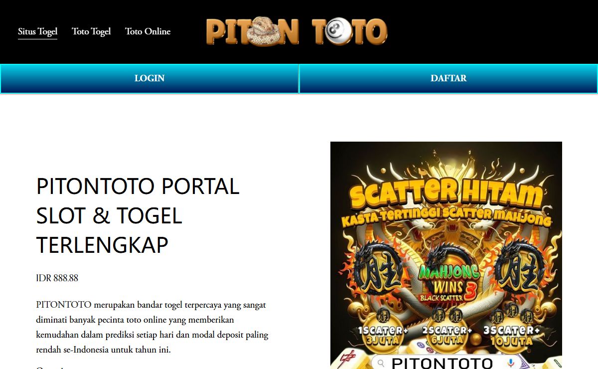PITONTOTO PORTAL SLOT & TOGEL TERLENGKAP