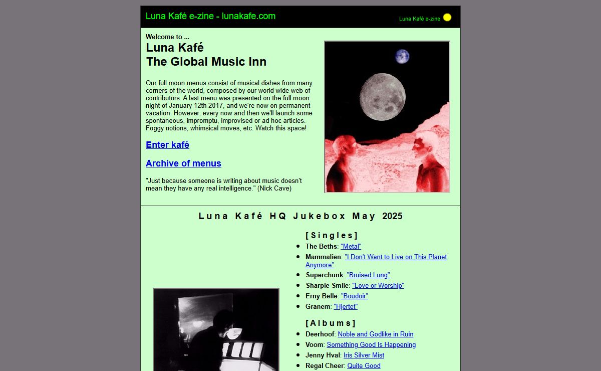 Luna Kafé e-zine - The Global Music Inn