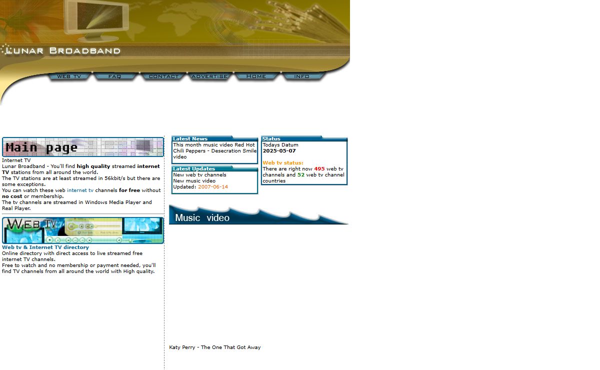 Free live Internet TV directory