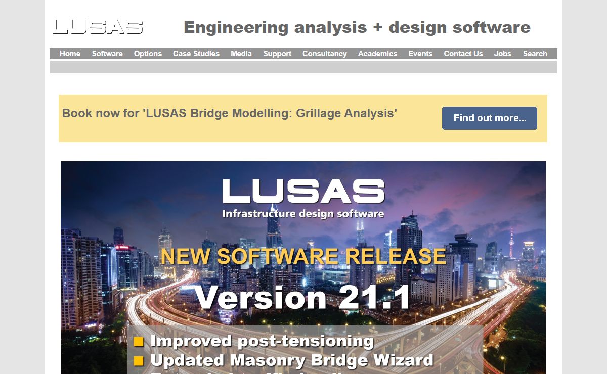 LUSAS engineering analysis software for bridge, civil, structural, composites and general engineering applications