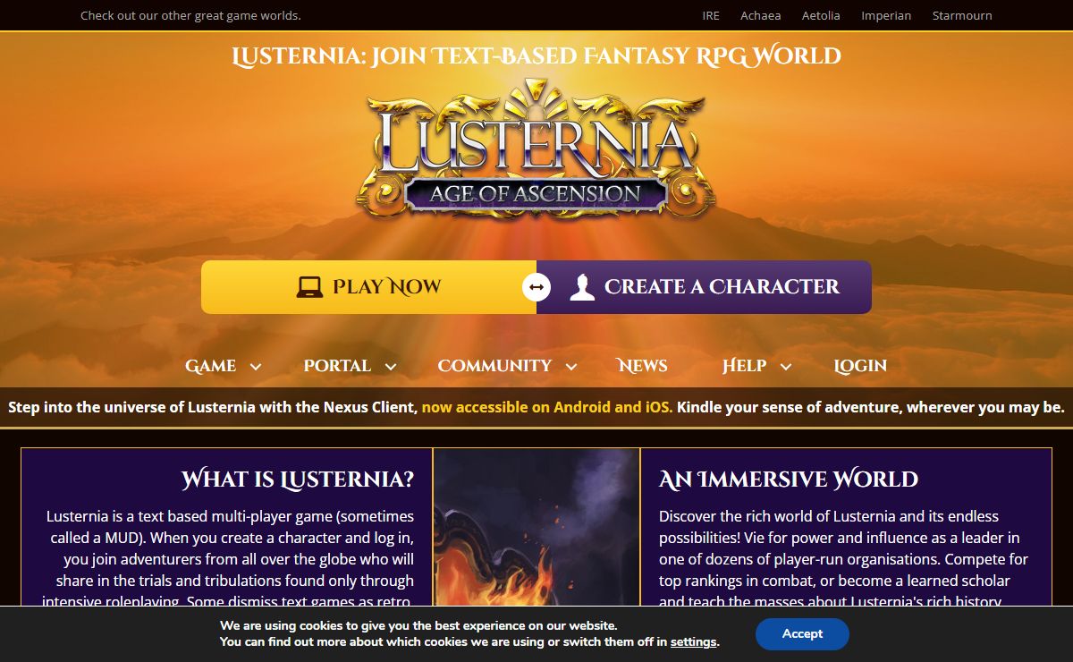Lusternia – Lusternia, Age of Ascension, an Iron Realms Entertainment Game