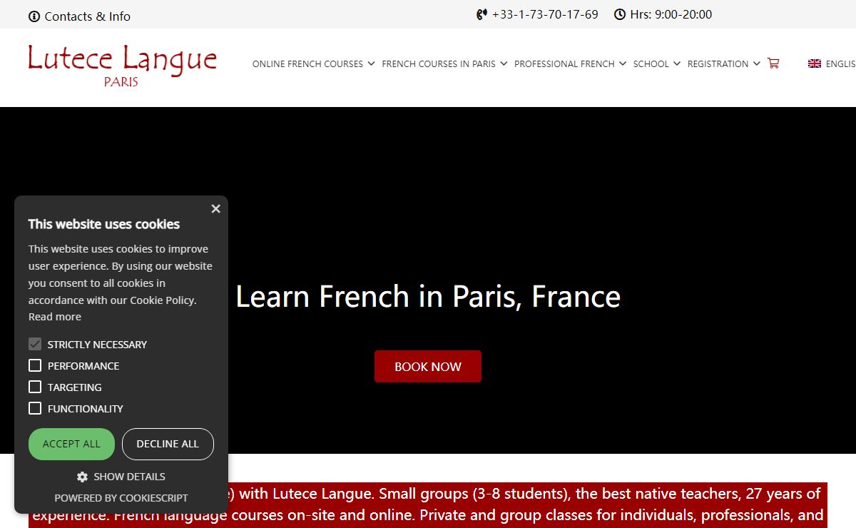 Learn French in Paris, France. French courses with Lutece Langue