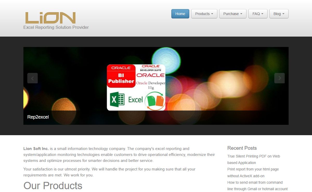 Lion Soft Inc. | Lion Soft Product: Oracle Report to Excel and App/Sys Monitoring Tools | Excel Reporting Solution Provider