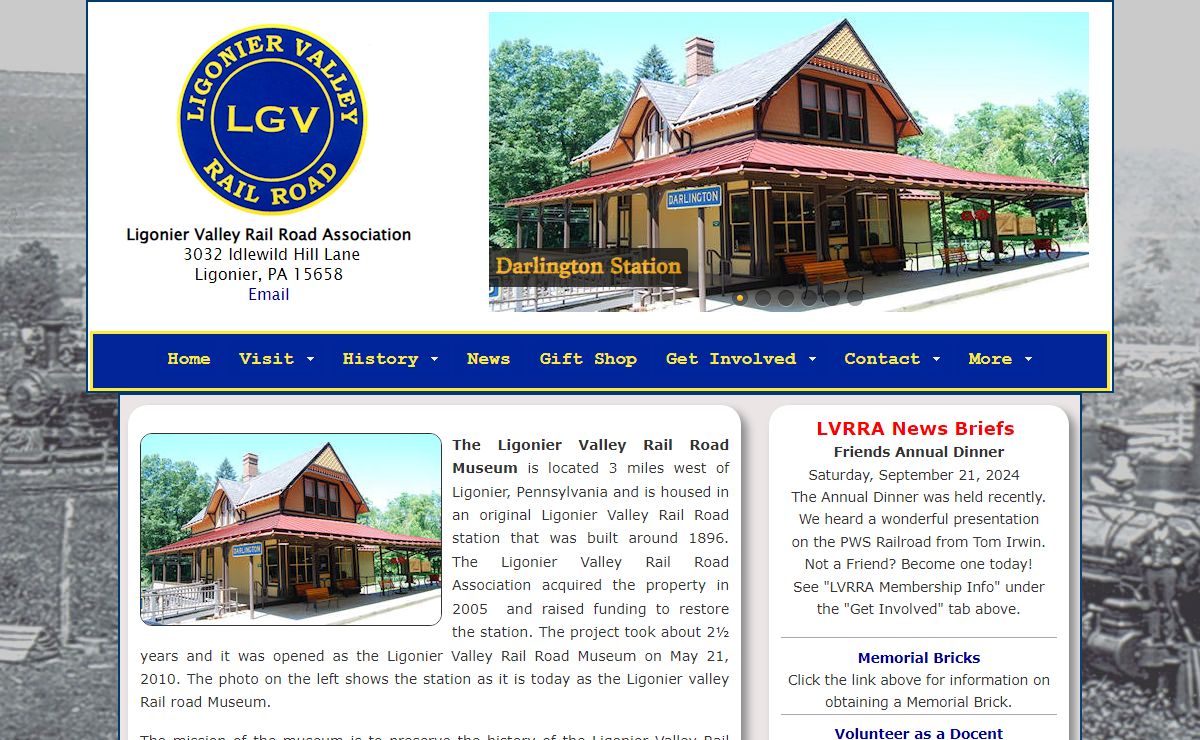 Ligonier Valley Rail Road Association, Ligonier, PA | LVRRA