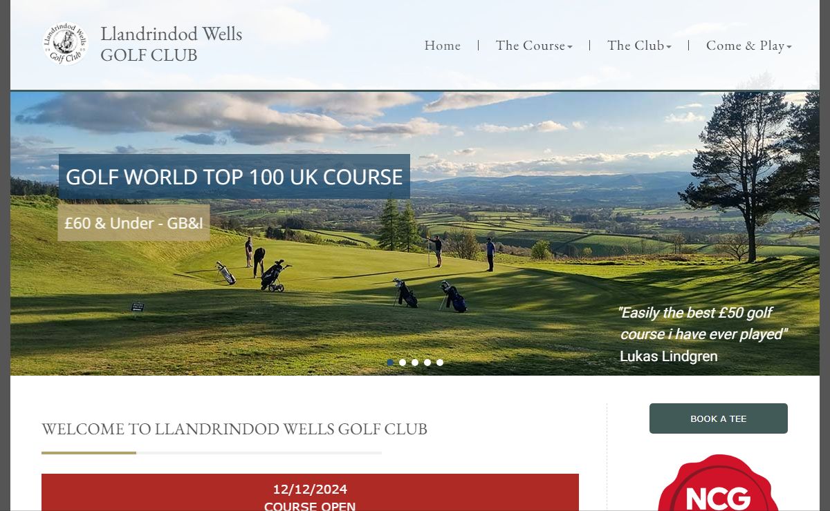 Llandrindod Wells Golf Club - Home
