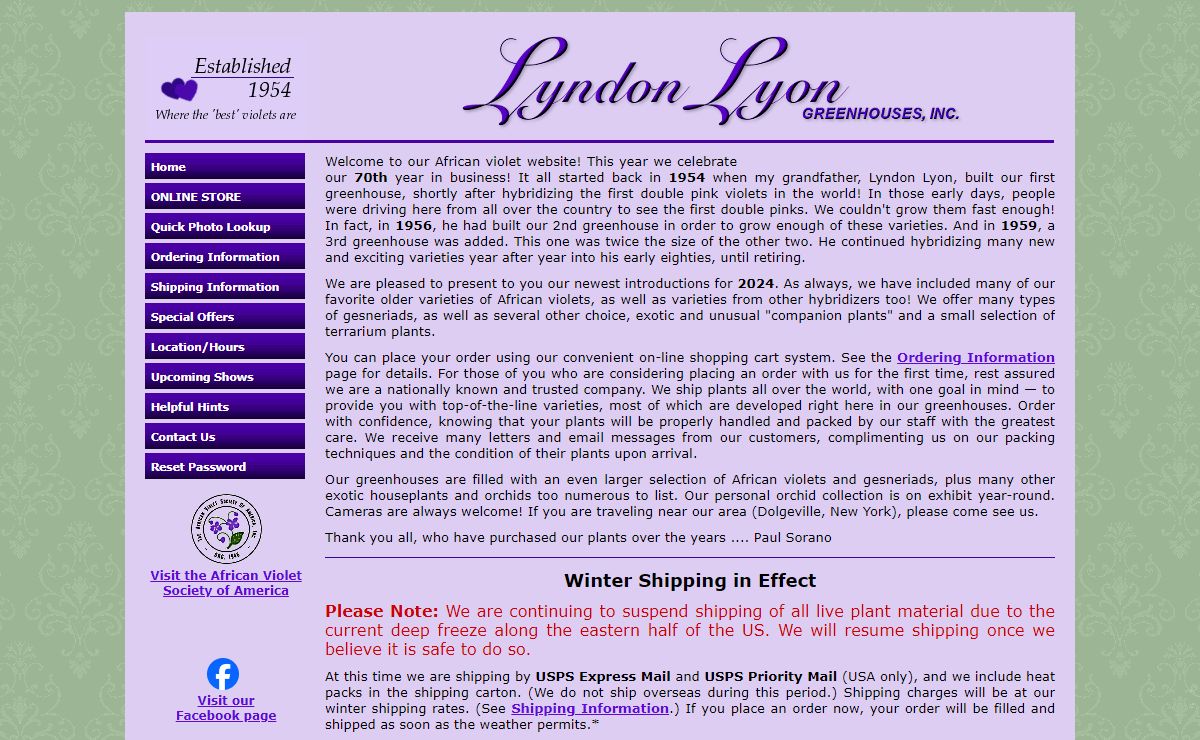 African Violets by Lyndon Lyon Greenhouses