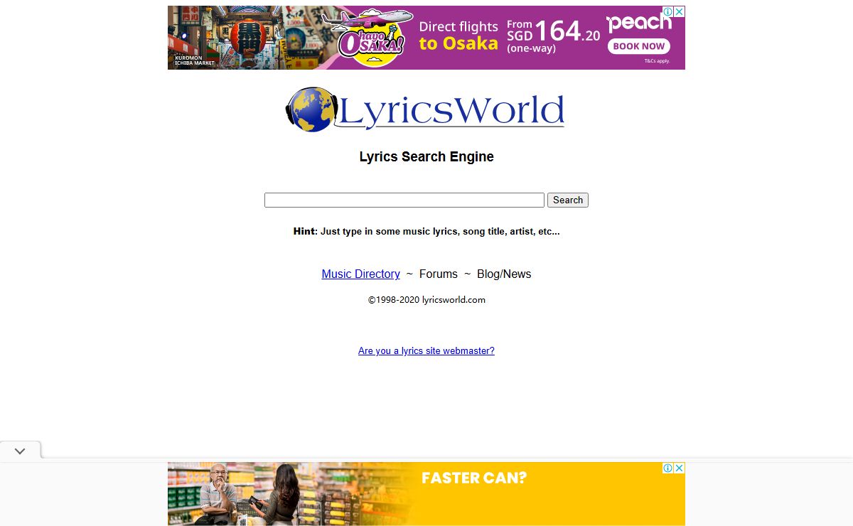 Lyricsworld.com - Song Lyrics Search Engine
