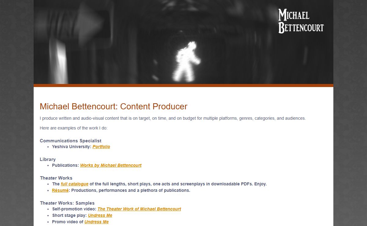 Michael Bettencourt, Content Producer
