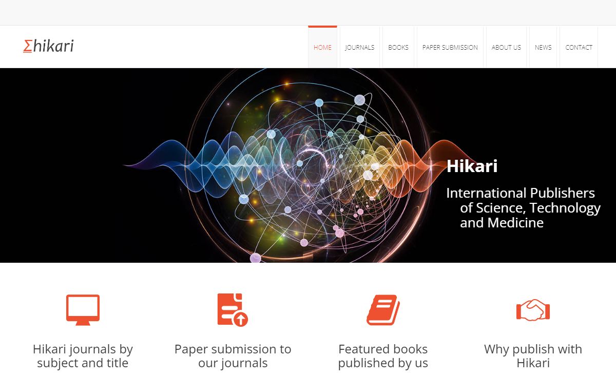 Hikari | International Publishers | Science, Technology, Medicine and Economics