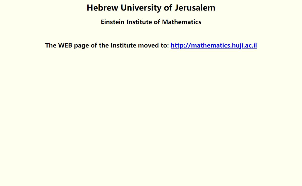 The Hebrew University Institute of Mathematics