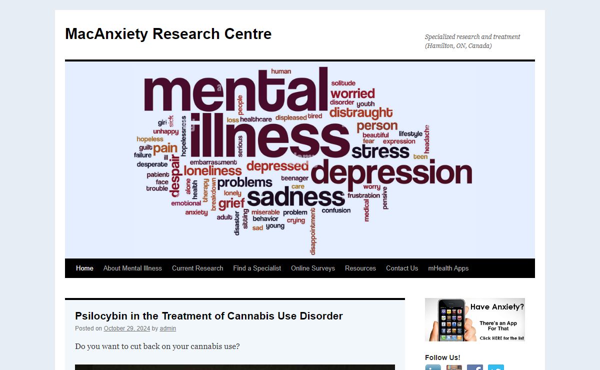 MacAnxiety Research Centre - Specialized research and treatment (Hamilton, ON, Canada)