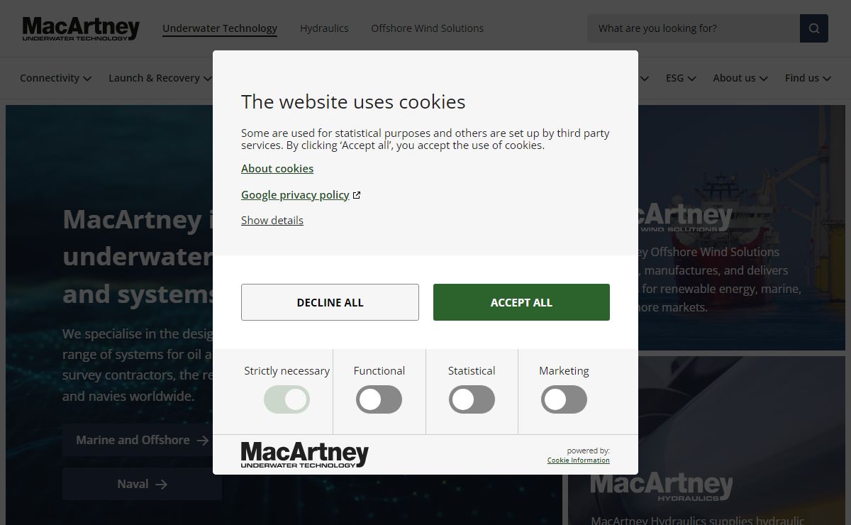 The MacArtney Group is a global supplier of underwater technology