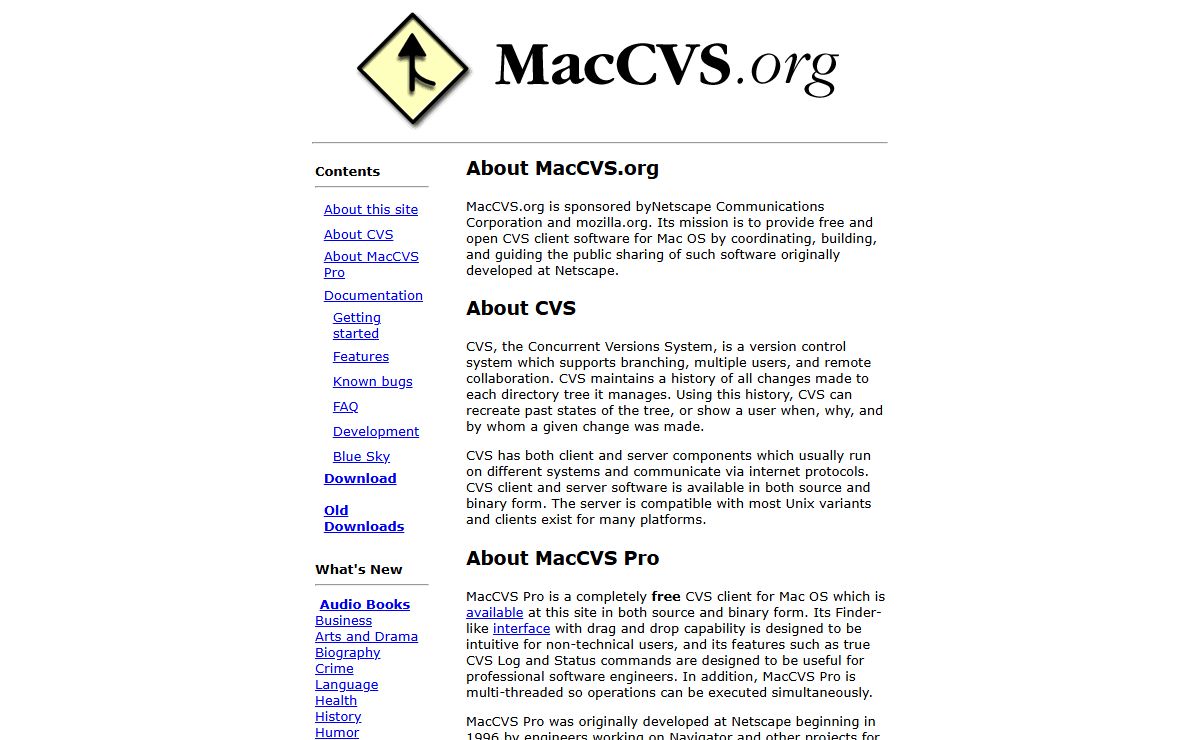 MacCVS ,Audio Books , Webmaster forum