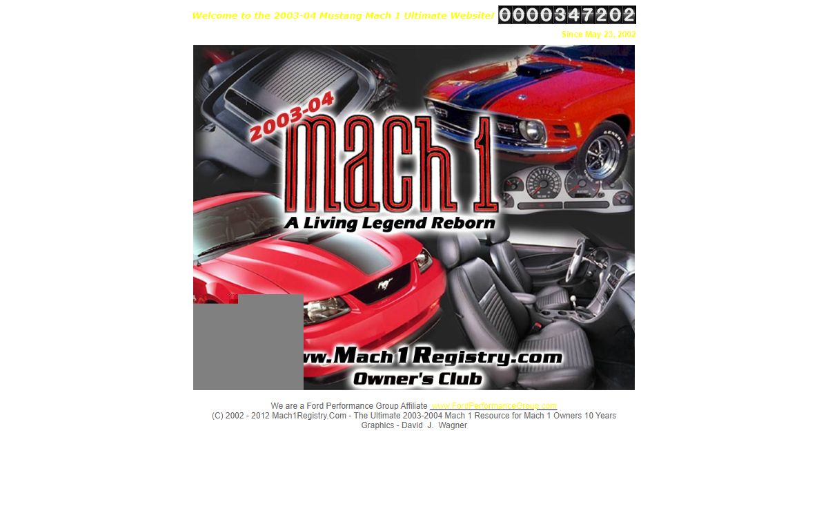 2003-2004 Ford Mustang Mach 1 Owner's Club & Registry Website