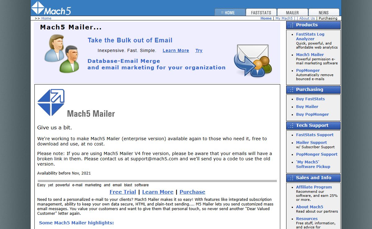 Web site log analytics and permission e-mail marketing from Mach5.