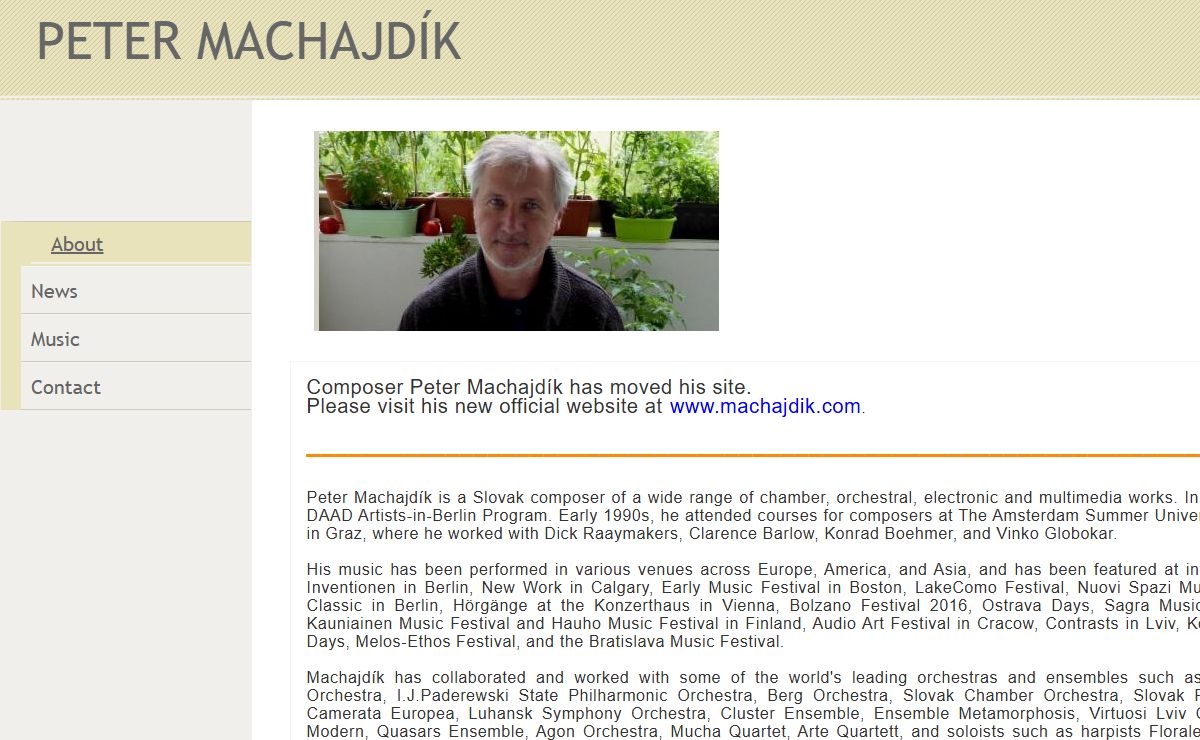 About - PETER MACHAJDIK - SLOVAK COMPOSER. OFFICIAL WEBSITE.