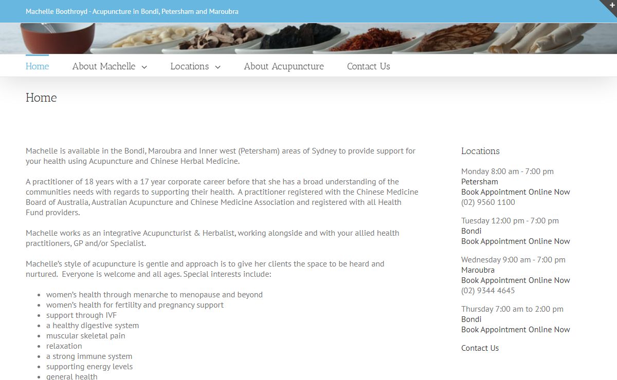 Machelle Boothroyd Acupuncture in Bondi Junction & Maroubra > Home