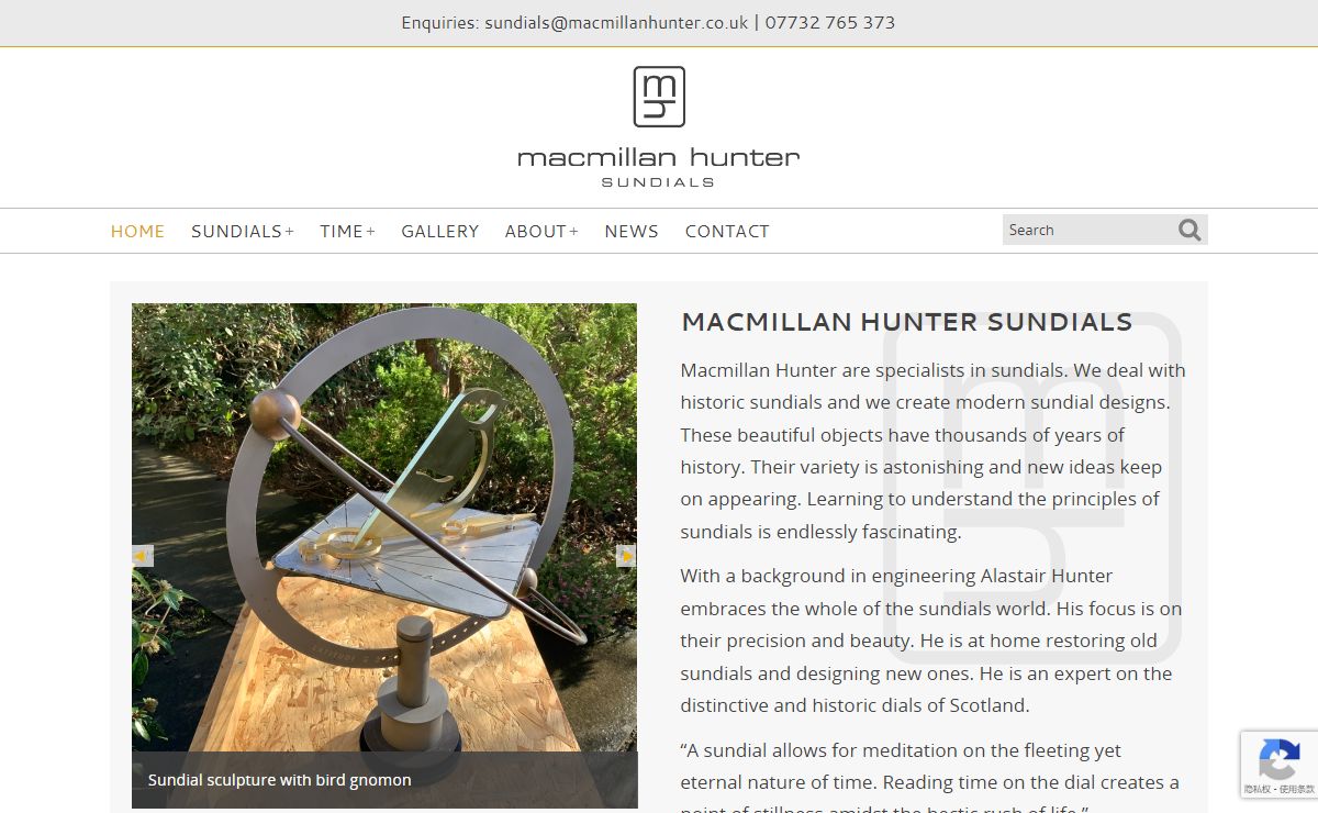 Sundials. Design. Restore. Scotland | Macmillan Hunter Sundials