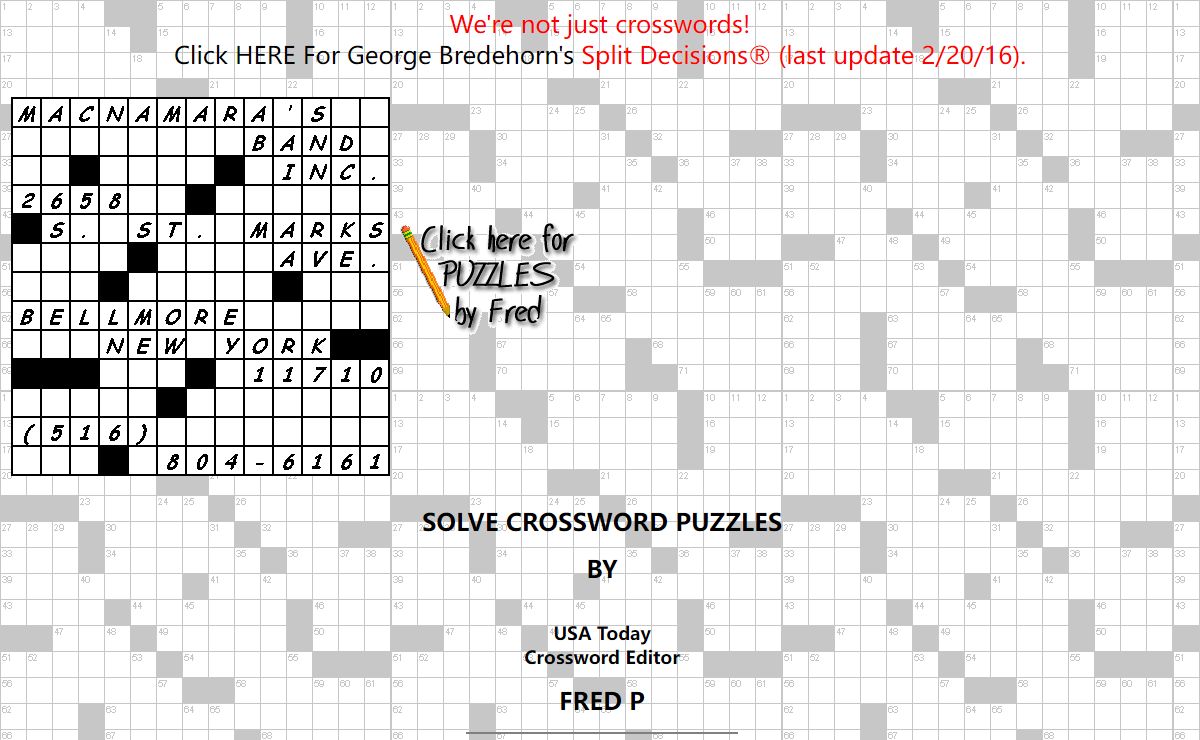 Solve Crossword Puzzles | MacNamara's Band
