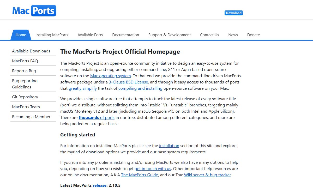 The MacPorts Project -- Home