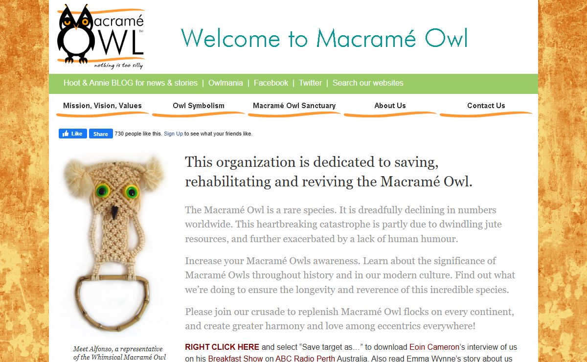 Welcome to Macrame Owl... Where Nothing is Too Silly