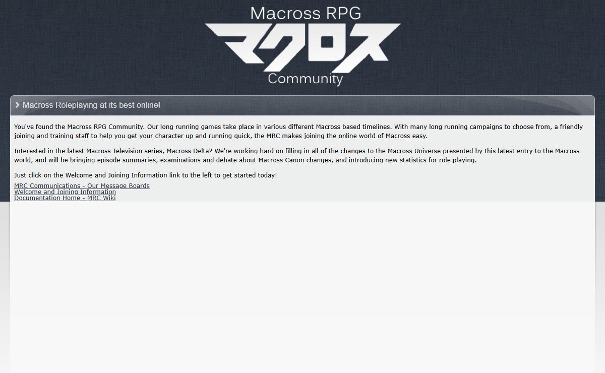 macrossRPG.COMmunity - Home page