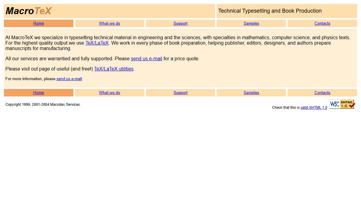 Macrotex Services: technical typesetting and publishing services