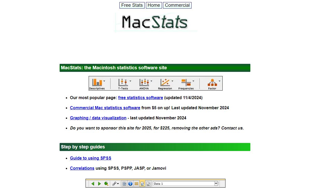 MacStats: Guide to Macintosh statistical software
