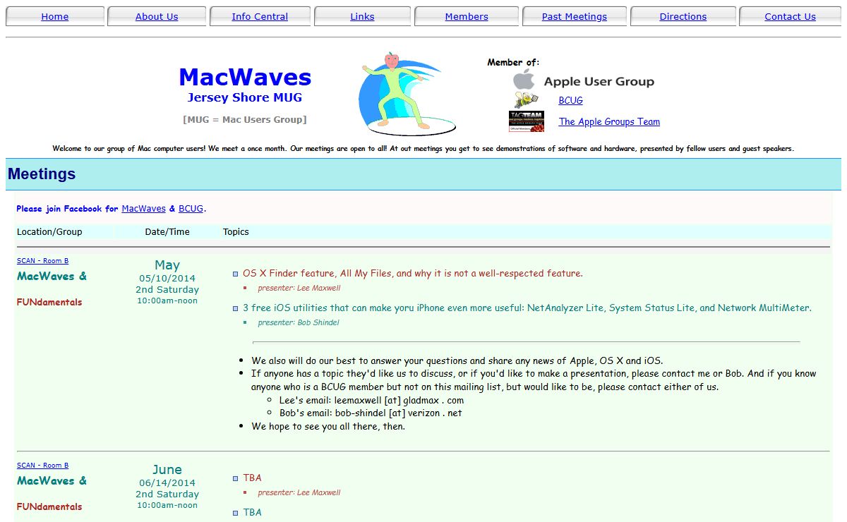 MacWaves MUG: Jersey Shore Macintosh Users Group