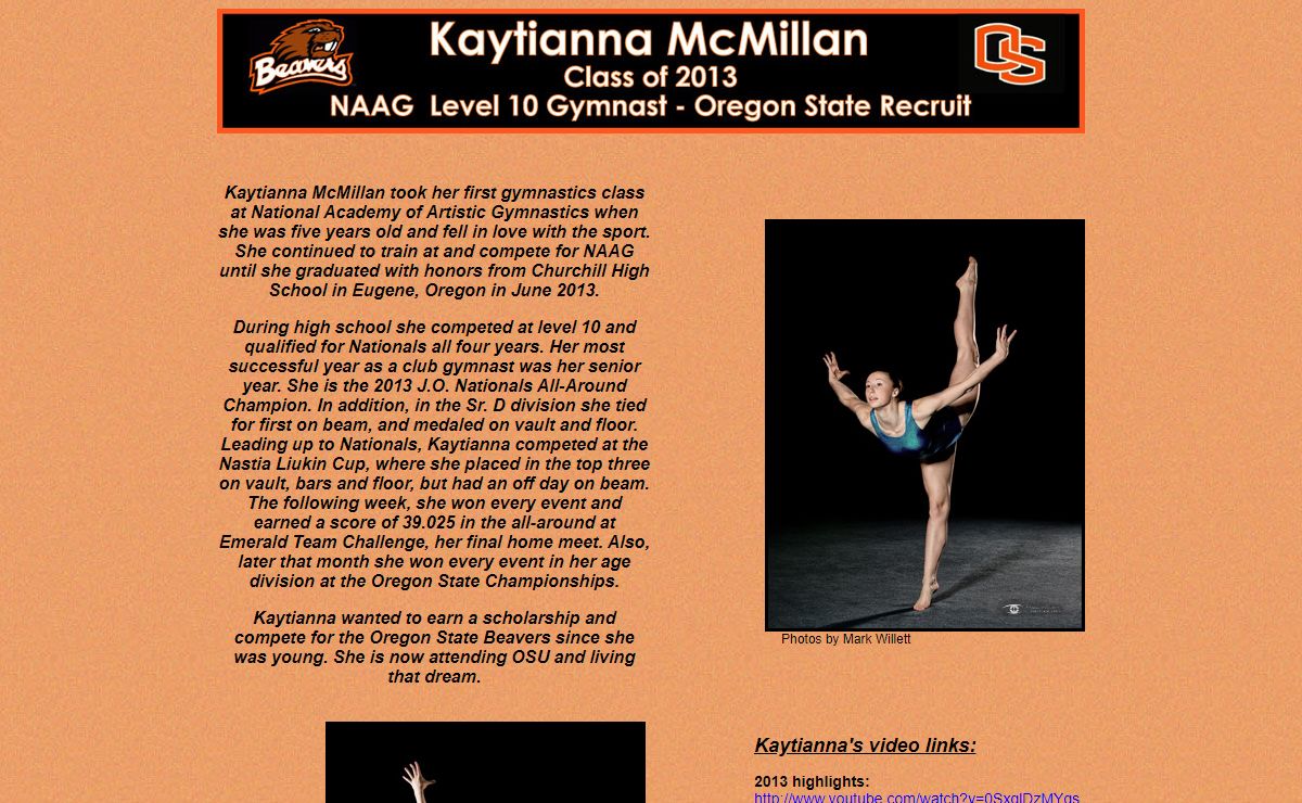 Kaytianna McMillan - Level 10 Gymnast