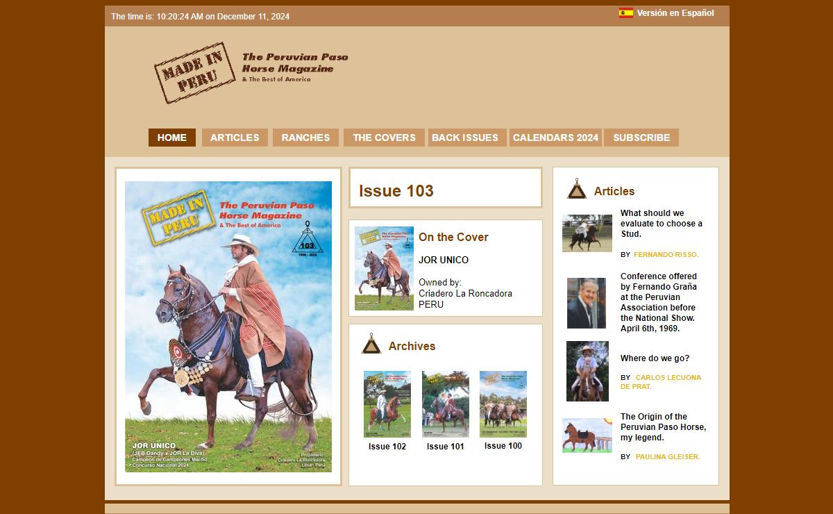 Made in Peru Magazine Home Page