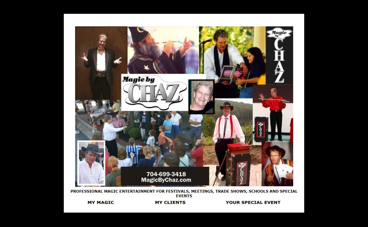 MAGIC by CHAZ | Magician - NC SC VA WV TN MN WI | Entertainment for Festivals, Meetings, Schools, Resorts, Special Events