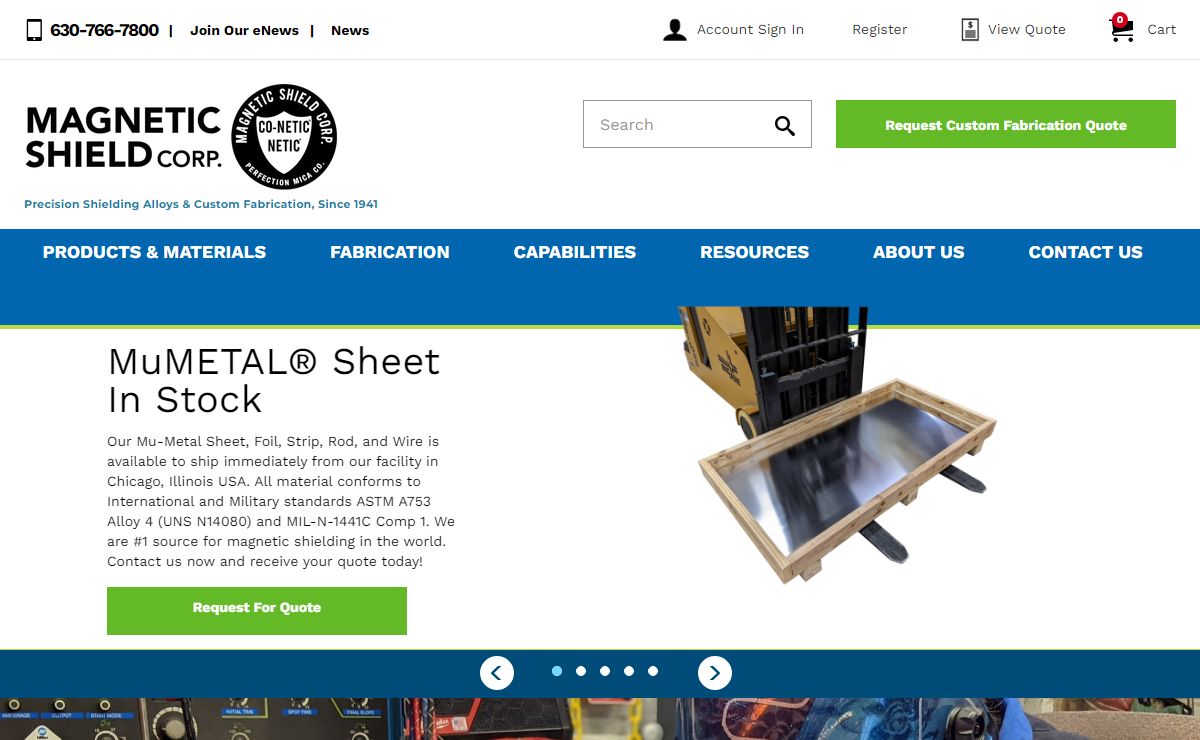 Magnetic Shield Corporation | Magnetic Field Shielding Alloys