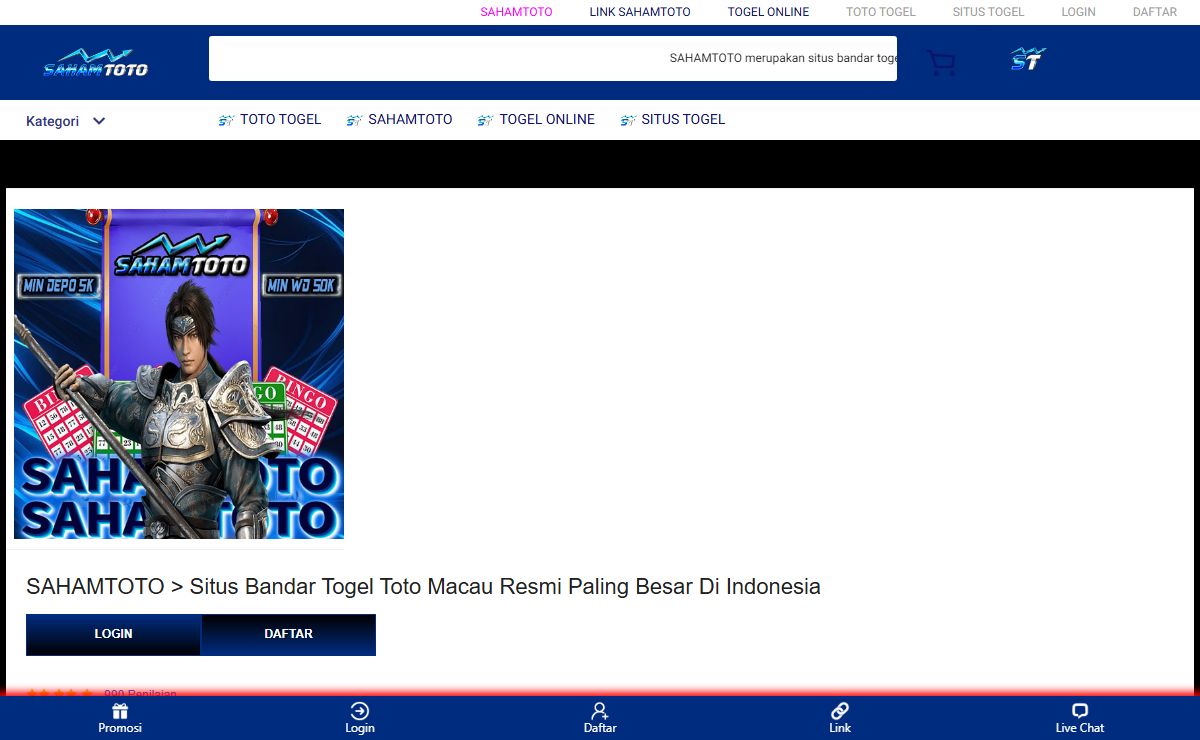 SAHAMTOTO > Situs Bandar Togel Toto Macau Resmi Paling Besar Di Indonesia