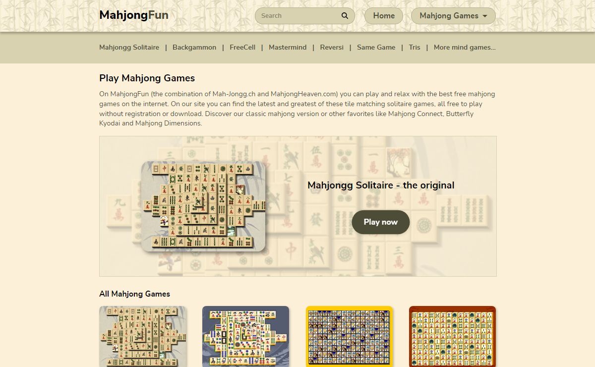 Mahjong - Online & Free Mahjong Games - MahjongFun