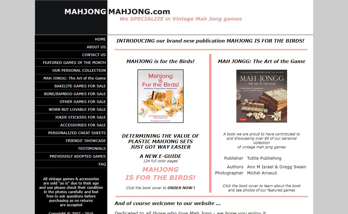 Vintage mah jong, mahjong, mah jongg, mahjongg, ma jong, ma jongg, majong, majongg games for sale and museum