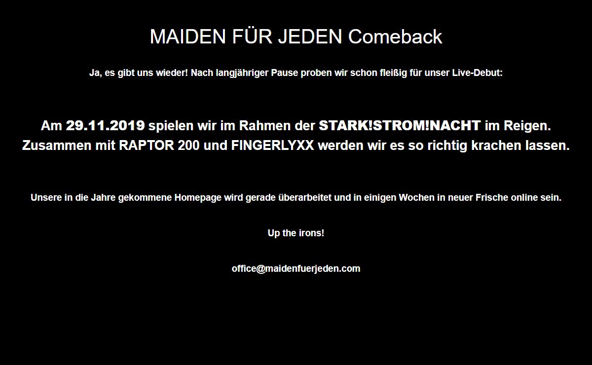 Maiden für Jeden - Austria´s Iron Maiden Tribute Band